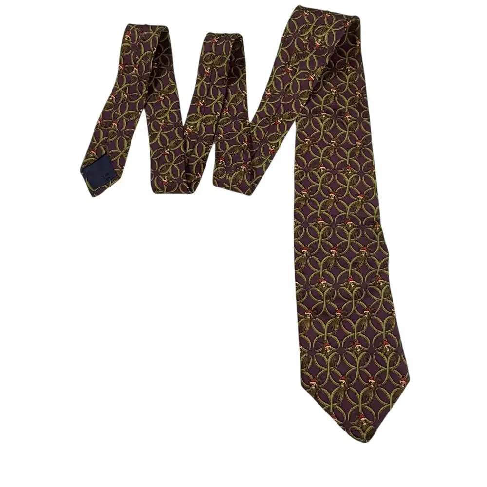 VTG Brooks Brothers‎ Makers Purple Silk Hunting Horns Fox Hunt Jacquard Tie USA